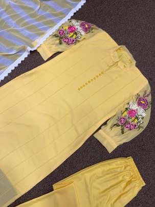Superhit Yellow colour Top Bottom Dupatta Set