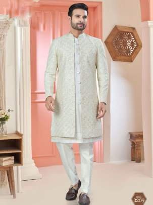 Supper Star Look Pure Silk Indo Western For Gents