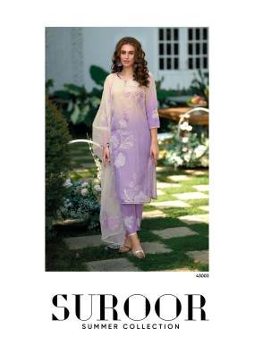Suroor Catalog Purple Colour Cotton Fabric Kurti Pant Dupatta by Kailee Fashion