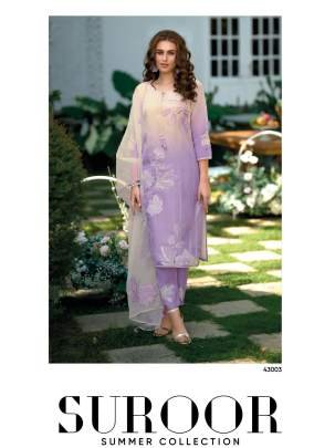 Suroor Catalog Purple Colour Cotton Fabric Kurti Pant Dupatta by Kailee Fashion
