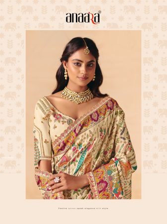 Tathasu Anaara Off White Dola Zari Silk Saree