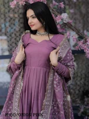 Tebi Silk Onion Pink Kurta and Pant with Dupatta