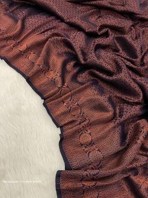 The Almaari 1012 dark brown Kuber Pattu Silk Saree  With Intricate Brocade Blouse Piece