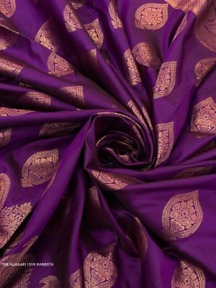 The Almaari 1016 Magenta Pure Banarasi Silk Saree With Demure Blouse Piece