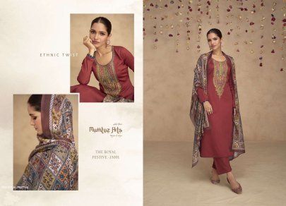 The Royal Festive By Mumtaz Arts Jam Satin Embroidery Dress Material