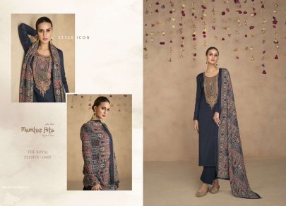 The Royal Festive By Mumtaz Arts Jam Satin Embroidery Dress Material