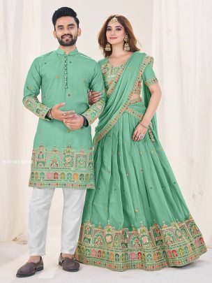 Thread   Tradition Lehenga Choli With Sequence Embroidery Stitch Work