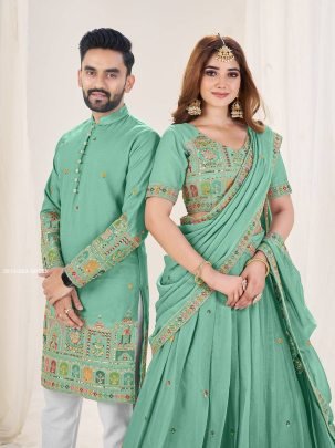 Thread   Tradition Lehenga Choli With Sequence Embroidery Stitch Work