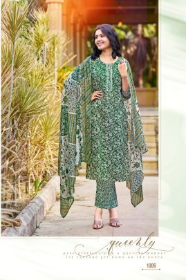 Tips and Tops Present Summer Fashion Cotton Printed 3pcs Kurti set