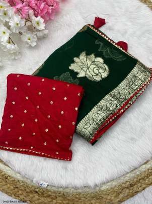 Top Trending Dark Green Georgette Saree