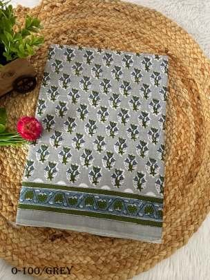 Top Trending Grey colour Cotton Saree
