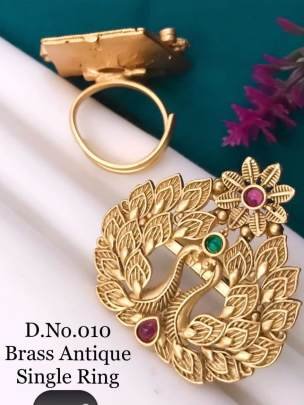 Traditional Brass Antique single Finger Ring for Women