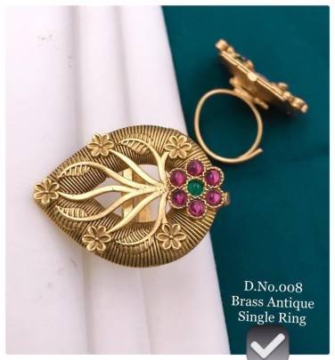 Traditional Brass Antique single Finger Ring for Women