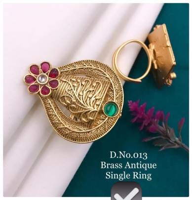 Traditional Brass Antique single Finger Ring for Women