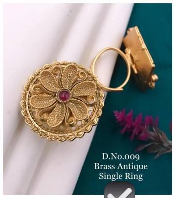 Traditional Brass Antique single Finger Ring for Women