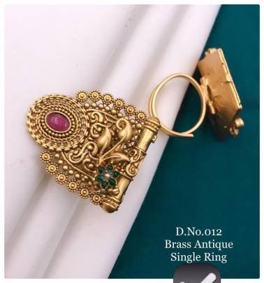 Traditional Brass Antique single Finger Ring for Women