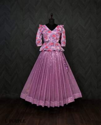 Traditional georgette sequence designer lehenga with choli