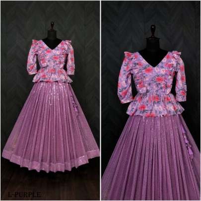 Traditional georgette sequence designer lehenga with choli