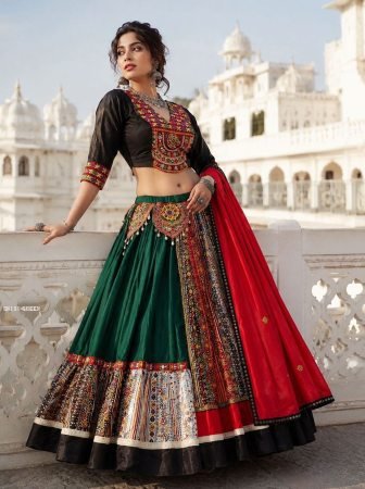 Traditional Gujarati Style Lehenga Choli For Women