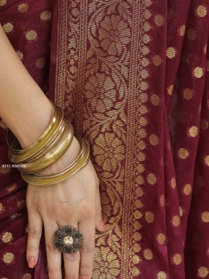 Traditional Maroon Silk Saree With Blouse