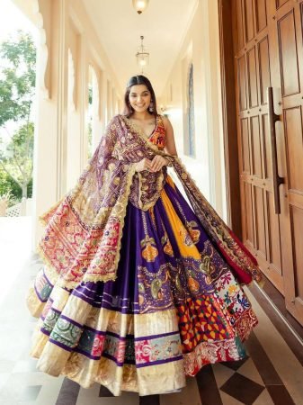 Traditional Navratri Lehenga Choli with Mirror Work