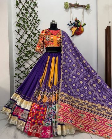 Traditional Navratri Lehenga Choli with Mirror Work
