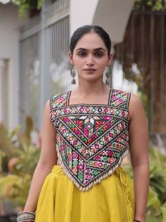 Traditional Navratri Wear Roman Fabric Lehenga With Choli