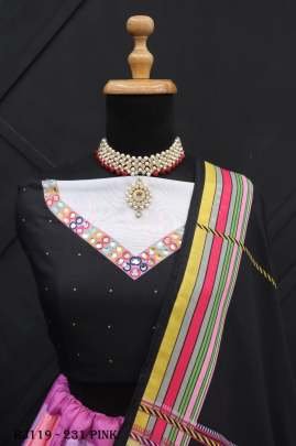 Traditional Pink Digital Print Muslin Cotton Chaniya Choli For Navratri