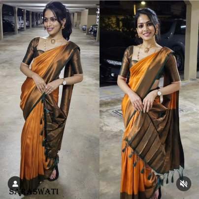 Traditional Pure softy silk saree with Original Kubera Pattu Weaving