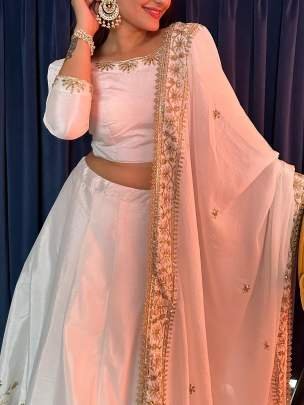 Traditional Zari And Sequens Silk Lehenga Choli