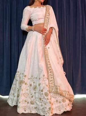 Traditional Zari And Sequens Silk Lehenga Choli