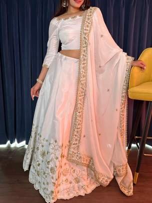 Traditional Zari And Sequens Silk Lehenga Choli