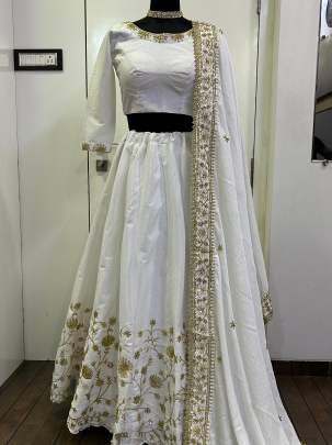 Traditional Zari And Sequens Silk Lehenga Choli