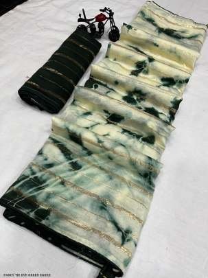 Trendi Viscos Lining Tie Dye Latkan Silk Green Saree 
