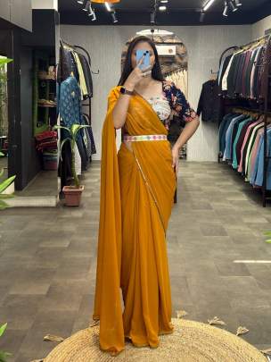 Trending Designer Party Wear Saree With Stitched Blouse