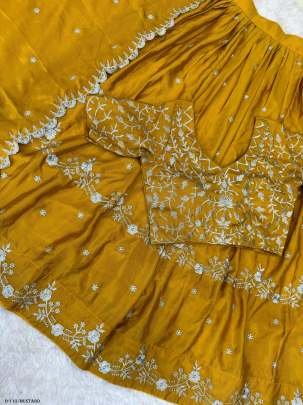 Trending Unique Design Mustard Lehenga