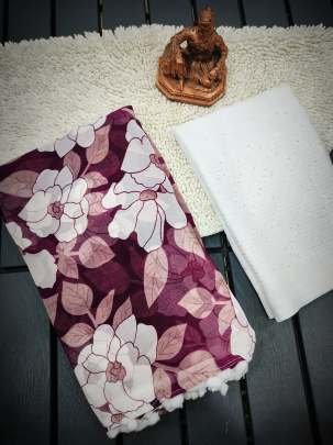 Trending Wine Georgette 3D Saree