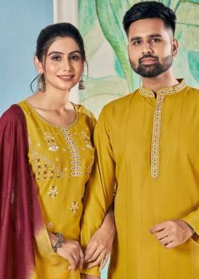 Trendy Collection Mustard Yellow Color Couple Combo Set