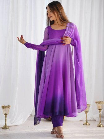 Trendy Full Length Anarkali Dress with Elegant Dupatta