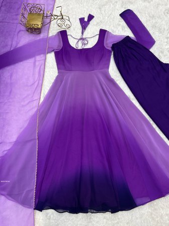 Trendy Full Length Anarkali Dress with Elegant Dupatta