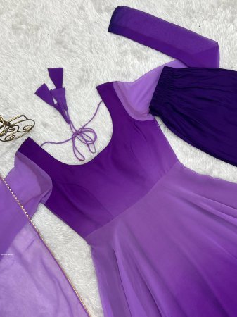 Trendy Full Length Anarkali Dress with Elegant Dupatta