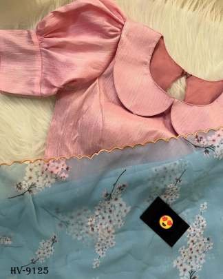 Trendy Georgette Digital Print Saree With Ready made Blouse