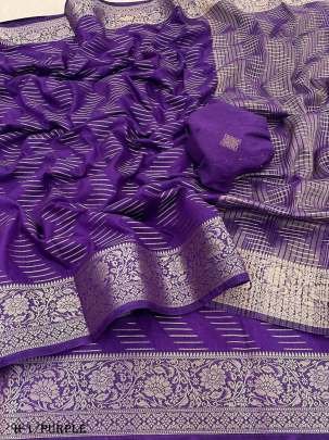 Latest Georgette Purple Color Designer Saree