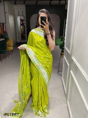 Trendy Zari weaving work pure viscose fancy saree