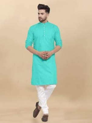Turkish Color Plain Cotton Kurta And Pyjama