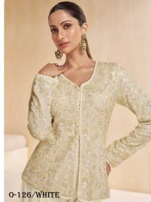 Unique Design White Sayuri Designer Palazzo Set