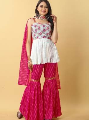 Unique Raja Rani Sleeveless Top with Sharara Set
