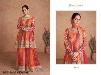 Vaani Vol 2 Gulkayra Designer Chinon Ready made Orange Suits