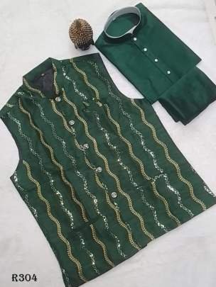 Venmer Green New Party Wear Koti Kurta Pyjama
