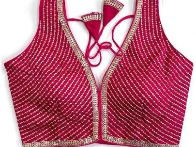 Very Beautiful Looking Silk Designer Pink Blouse